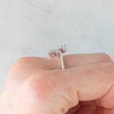 Toi et Moi vintage in oro bianco 14K con diamanti di taglio brillante (0.40ctw ca.), anni ‘70/‘80