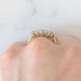 Veretta antica in oro giallo e bianco 14K con diamanti di taglio brillante (0.50ctw ca.), anni ‘30