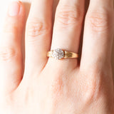 Anello in oro giallo e bianco 14K con diamanti (0.17ctw ca.), anni ‘60