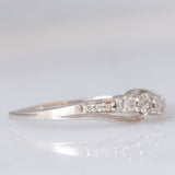 Anello vintage in oro bianco 9K con diamanti di taglio brillante (0.17ctw ca.), anni ‘90