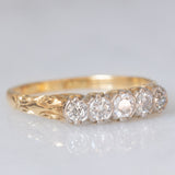 Veretta antica in oro giallo e bianco 14K con diamanti di taglio brillante (0.50ctw ca.), anni ‘30