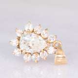 Ciondolo a margherita vintage in oro giallo 18K con diamanti (1.03ctw), anni ‘90