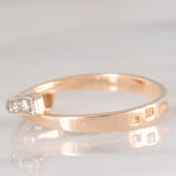 Anello vintage a fiocco in oro rosa e bianco 14K con diamanti