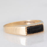 Anello vintage in oro giallo 9K con onice, anno 1986