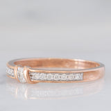 Anello vintage in oro rosa 9K con diamanti (0.20ctw ca.), anni ‘80