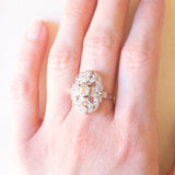 Anello Art Déco in platino e in oro bianco 14K con diamanti (0.87ctw ca.), anni ‘30