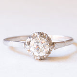 Solitario antico in platino con diamante di taglio brillante (0.59ct ca.), anni ‘30