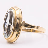 Anello da cocktail vintage in oro giallo 14K e acquamarina (5.80ct ca.), anni ‘70