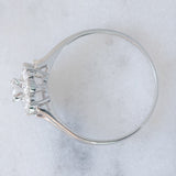 Anello a margherita vintage in platino con diamanti di taglio brillante (0.51ctw ca.), anni ‘70/‘80