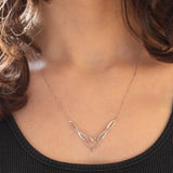 Collier vintage in oro bianco 9K con diamanti (0.10ctw ca.), anni ‘90