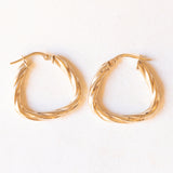 Orecchini a cerchio vintage in oro giallo 9K, anni ‘60/‘70