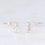 Orecchini pendenti vintage in oro bianco 18K con diamanti (1.15ctw), anni ‘90