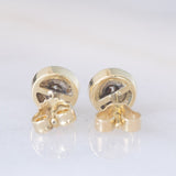 Orecchini punto luce vintage in oro giallo 8K con diamanti (0.12ctw ca.), anni ‘70
