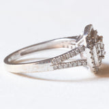 Anello vintage in oro bianco 9K con diamanti (0.50ctw ca.), anni ‘80/‘90