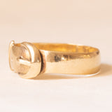 Anello Vittoriano a forma di cintura con fibbia in oro giallo 9K, anno 1855-1856