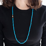 Collana vintage in oro giallo 9K con turchesi, anni ‘60/‘70