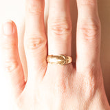 Anello antico vittoriano a forma di cintura con fibbia in oro giallo 9K, anno 1864