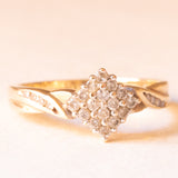 Anello in oro giallo e bianco 9K con diamanti (0.26ctw ca.), anni ‘70