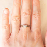 Anello in oro giallo 9K con decorazione a cuore in oro bianco 9K con diamanti (0.14ctw ca.), anno 1986