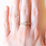 Anello in oro giallo e bianco 9K con diamanti (0.26ctw ca.), anni ‘70