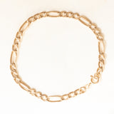Braccialetto vintage con maglia figaro in oro giallo 9K