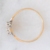 Trilogy antico in oro giallo 9K e platino con diamanti (0.10ctw ca.), anni ‘10/‘20