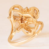 Anello vintage a forma di farfalla in oro giallo 14K con con opali (0.60ctw ca.) e diamanti, anni ‘70