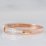 Anello vintage in oro rosa 9K con diamanti (0.20ctw ca.), anni ‘80