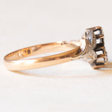 Anello Toi et Moi Art Nouveau in oro giallo 18K e argento con diamanti di taglio rosetta, anni ‘10/‘20