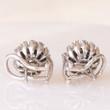 Orecchini a margherita vintage in oro bianco 18K con diamanti di taglio brillante (1ctw ca.), anni ‘60/‘70