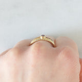 Anello vintage in oro giallo 18K con rubini e diamanti, anni ‘60/‘70