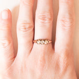 Trilogy antico in oro giallo 14K con diamanti di taglio rosetta (0.20ctw ca.), anni ‘20/‘30