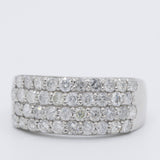 Anello a fascia in platino con pavé di diamanti di taglio brillante (1ctw), anni ‘80