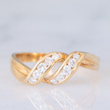 Anello vintage in oro giallo 18K con diamanti (0.20ctw ca.), anni ‘70