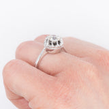 Solitario in oro bianco 18K con diamante di taglio vecchia miniera (0.97ct ca.)