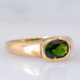 Solitario vintage in oro giallo 9K con cromodiopside (1ct ca.), anni ‘80