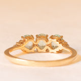 Trilogy vintage in oro giallo 10K con tormaline azzurre (1ctw ca.) e diamanti (0.03ctw ca.)