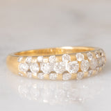 Anello a fascia vintage in oro giallo 14K con diamanti di taglio brillante (0.82ctw ca.), anni ‘80