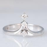 Trilogy vintage in oro bianco 14K con diamanti di taglio brillante (0.15ctw ca.), anni ‘70