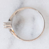 Trilogy vintage in oro bianco 14K con diamanti di taglio brillante (0.15ctw ca.), anni ‘70