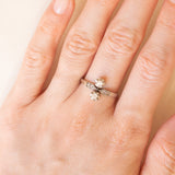 🤍 Toi et Moi in oro bianco 18K con diamanti di taglio vecchia miniera (0.24ctw ca.) e di taglio rosetta, anni ‘20