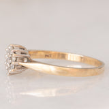 Anello a margherita vintage in oro giallo 9K con diamanti (0.21ctw ca.), anni ‘80/‘90