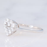 Anello a cuore vintage in platino con diamanti (0.50ctw), anni ‘90