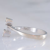 Toi et Moi vintage in oro bianco 14K con diamanti di taglio brillante (0.40ctw ca.), anni ‘70/‘80