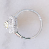 Anello ballerina vintage in platino con diamante fancy yellow (0.79ct) e diamanti (0.53ctw), anni ‘90