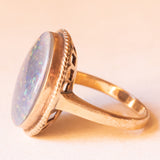 Anello vintage in oro giallo 14K con opale triplet, anni ‘60
