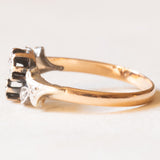 Anello Toi et Moi Art Nouveau in oro giallo 18K e argento con diamanti di taglio rosetta, anni ‘10/‘20