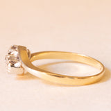 Trilogy bypass antico in oro giallo e bianco 15K con diamanti (0.12ctw ca.), anni ‘20