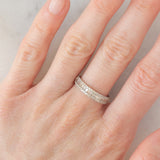 Anello a fascia in oro bianco 18K con diamanti (0.50ctw), anni ‘70/‘80