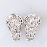 Orecchini vintage in oro bianco 14K con diamanti (0.90ctw ca.), anni ‘80